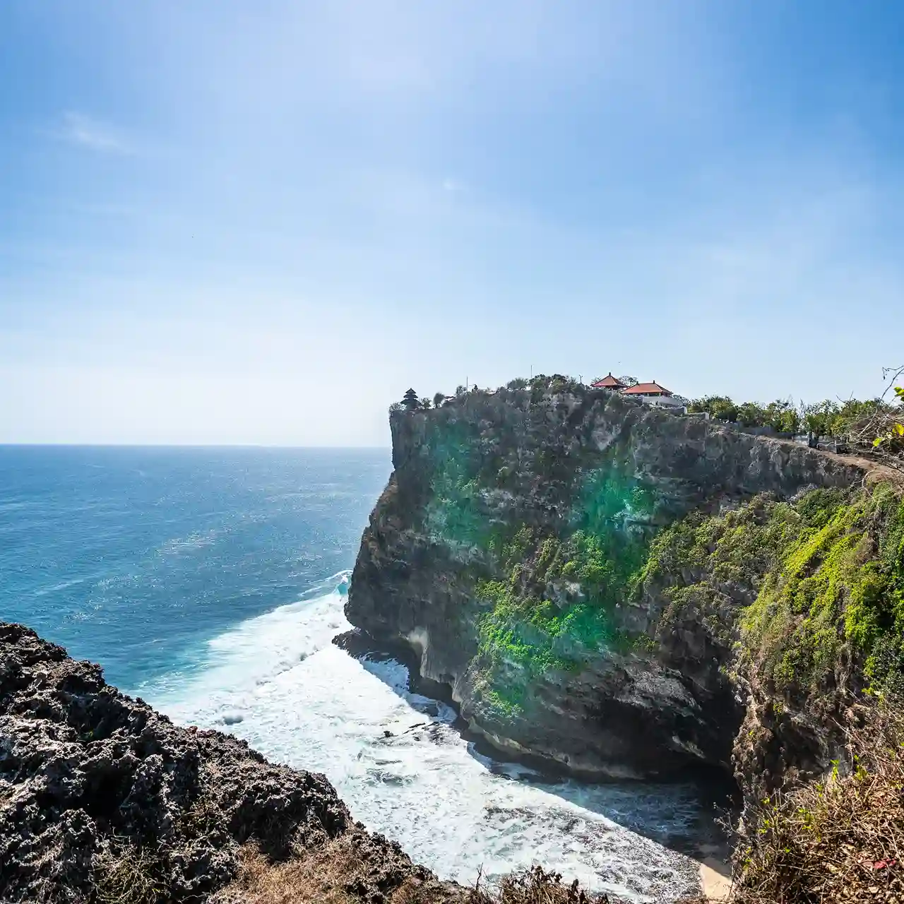 Uluwatu cliffs above the ocean
