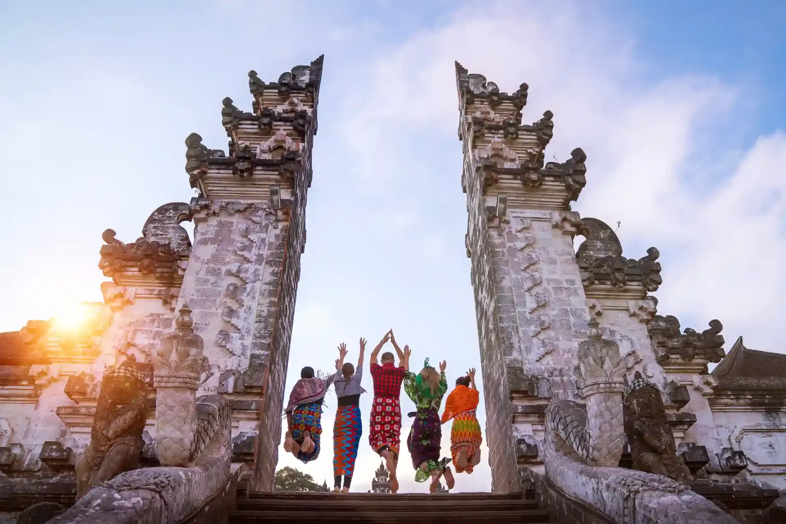 Travellers at the Lempuyang temple gates, Bali